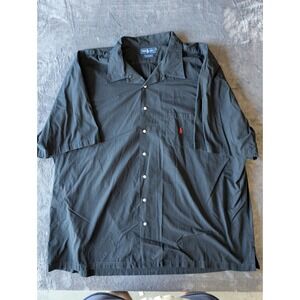 Polo Ralph Lauren Mens 4XLT Black Short Sleeve Button Down Camp Shirt Red Pony
